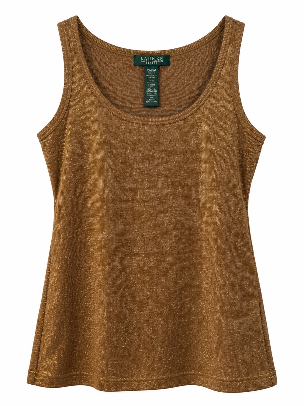 Vintage Lauren Ralph Lauren Metallic Gold Tank Top Y2K Petite M